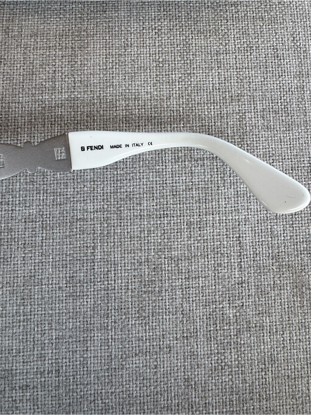 Fendi White Oval Sunglasses with Black Lenses and Branded Case - Picture 6 of 8